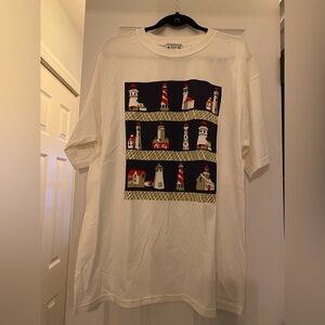 Michigan Rag Co Vintage XL White Lighthouse Graphic Tee TSHIRT Unisex Coastal